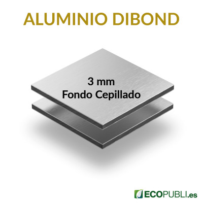 Panel Aluminio Dibond Grosor 3 mm Cepillado. Garantía Ecopubli.