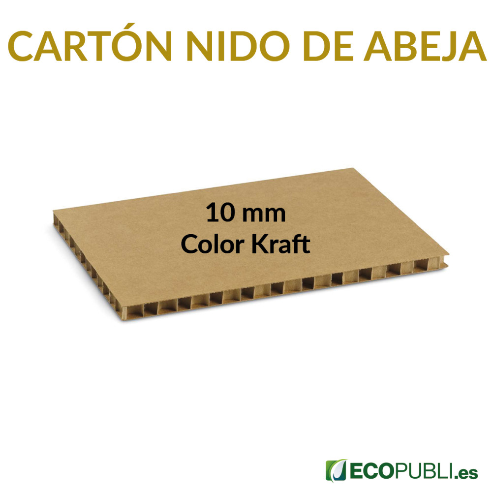 Panel Cartón Nido de Abeja Kraft Grosor 10 mm. Ecopubli.