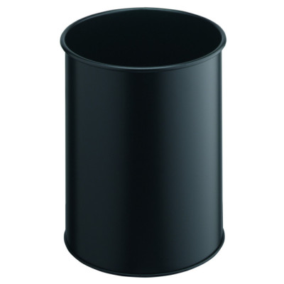 1 Ud Papelera Metal 15L Circular Negra