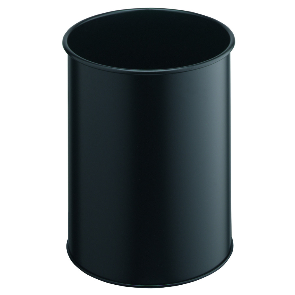 1 Ud Papelera Metal 15L Circular Negra