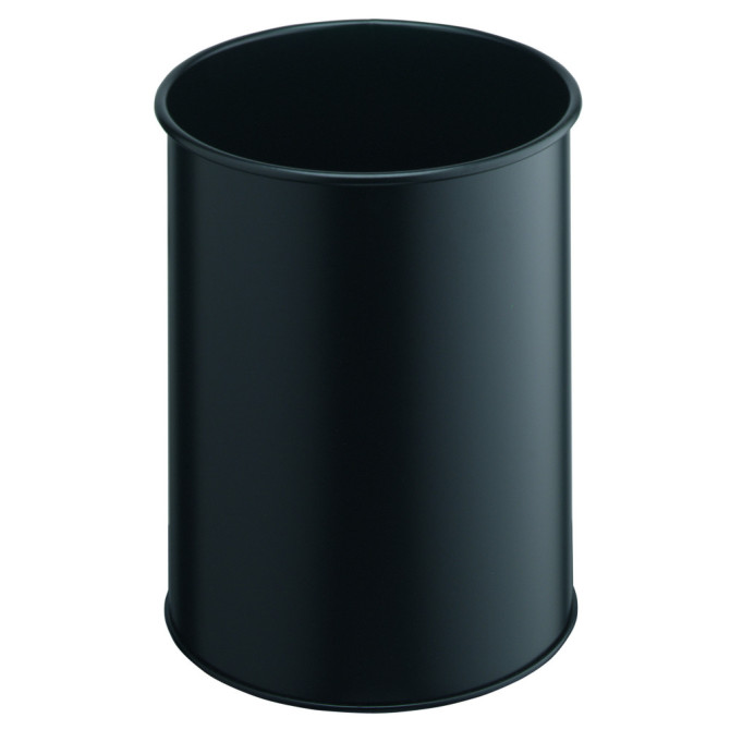 1 Ud Papelera Metal 15L Circular Negra