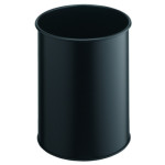1 Ud Papelera Metal 15L Circular Negra