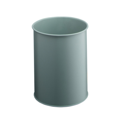 1 Ud Papelera Metal 15L Circular Gris