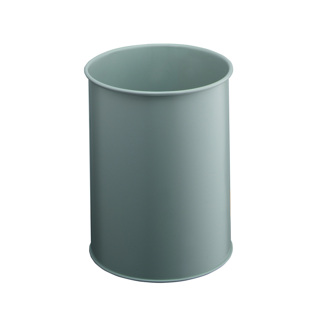 1 Ud Papelera Metal 15L Circular Gris