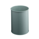 1 Ud Papelera Metal 15L Circular Gris