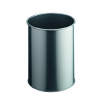 1 Ud Papelera Metal 15L Circular Metálico Plateado