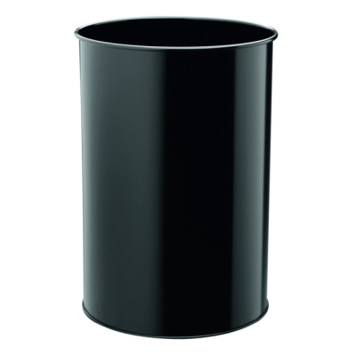1 Ud Papelera Metal 30L Circular Negra