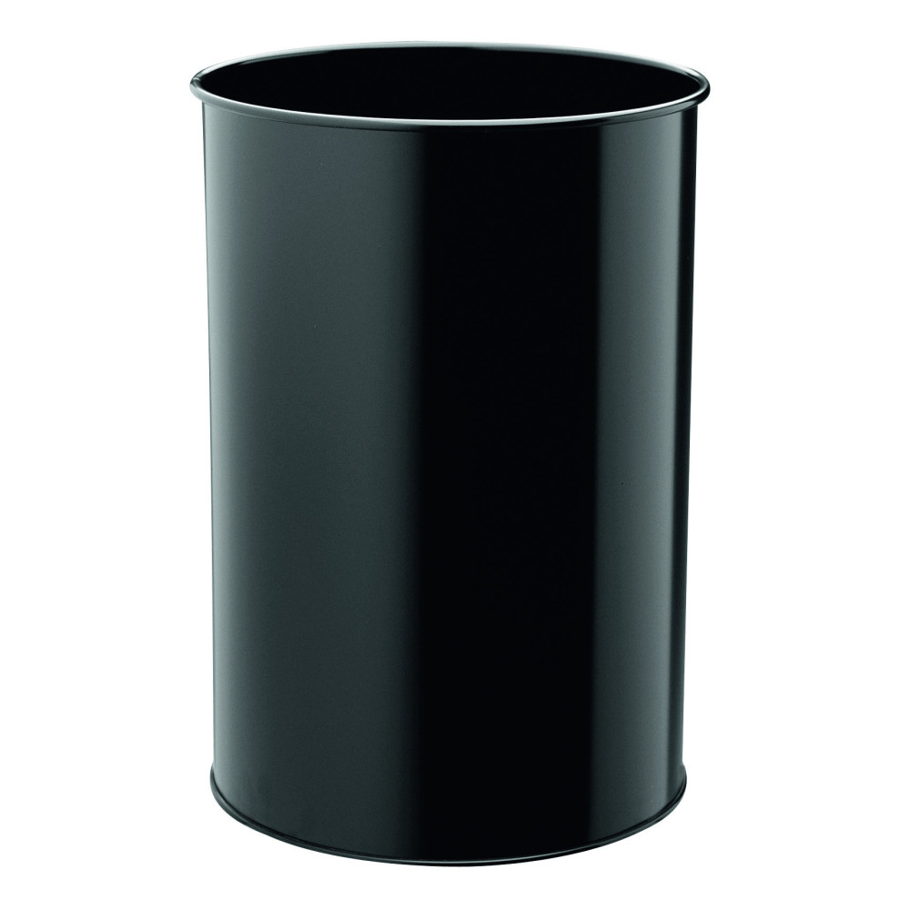1 Ud Papelera Metal 30L Circular Negra