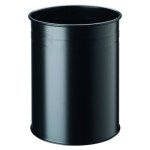 1 Ud Papelera Metal 15L Circular Anillo Decorarivo Negra