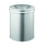1 Ud Papelera SAFE 15L Circular Metálico Plateado