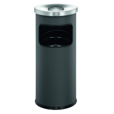 1 Ud Papelera Redonda 17L SAFE con Cenicero Antracita