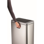 1 Ud Papelera Sensor NO TOUCH Duo 2X20L Metalico Plateado