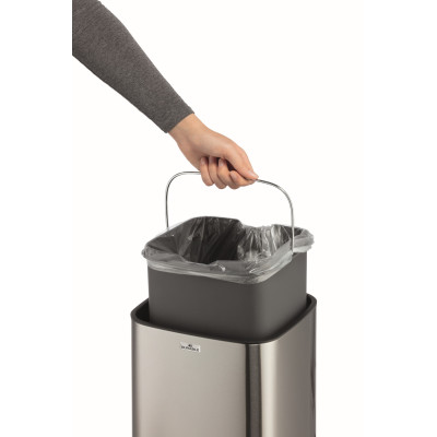 1 Ud Papelera Sensor NO TOUCH 12L Metalico Plateado