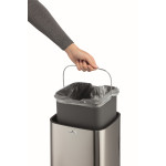 1 Ud Papelera Sensor NO TOUCH 12L Metalico Plateado