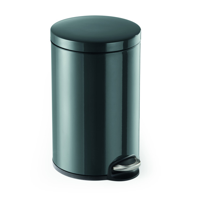 1 Ud Papelera Pedal Metalica 12L Circular Antracita