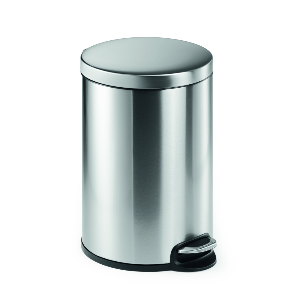 1 Ud Papelera Pedal Acero Inoxidable 20L Circular Plateado
