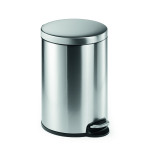 1 Ud Papelera Pedal Acero Inoxidable 20L Circular Plateado