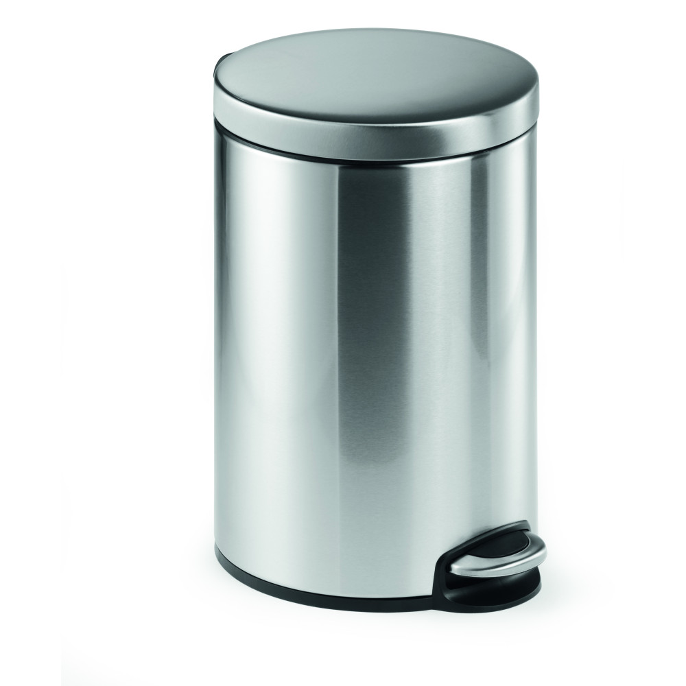 1 Ud Papelera Pedal Acero Inoxidable 12L Circular Plateado