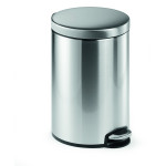 1 Ud Papelera Pedal Acero Inoxidable 12L Circular Plateado