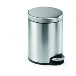 1 Ud Papelera Pedal Acero Inoxidable 5L Circular Plateado
