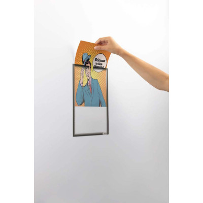 5 Uds Funda Portadocumentos A4 Auto adhesiva Antracita.