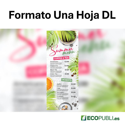Cartas de Platos Una Hoja Dos Caras DL