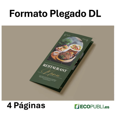Cartas de Platos Plegada Una Hoja Dos Caras A4