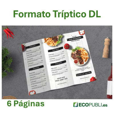 Carta Restaurante Tríptico DL