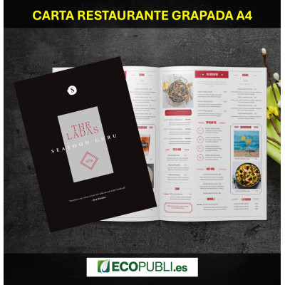 Carta Restaurante Grapada Formato A4. Ecopubli
