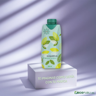Briks de Agua Personalizados de 500ml con impresión a todo color