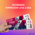 Entradas para eventos personalizadas impresas una cara color