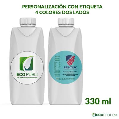 Briks de agua personalizados 330 ml con impresión a todo color