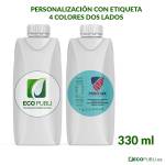 Briks de agua personalizados 330 ml con impresión a todo color