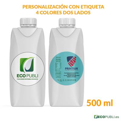 Briks de agua personalizados 500 ml con etiquetas ecológicas