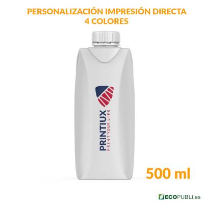 Briks de agua personalizados 500 ml para promociones y eventos corporativos