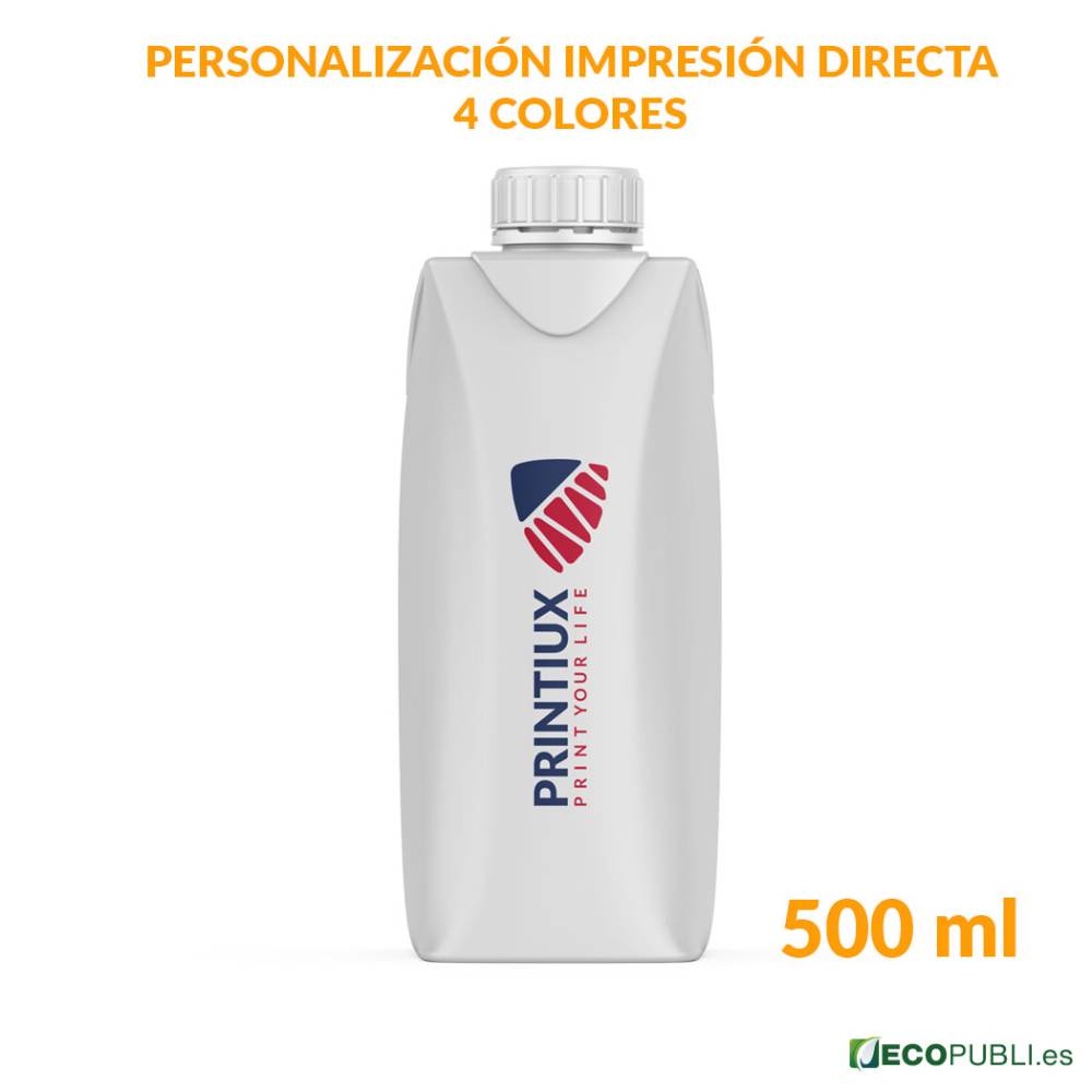 Briks de agua personalizados 500 ml para promociones y eventos corporativos