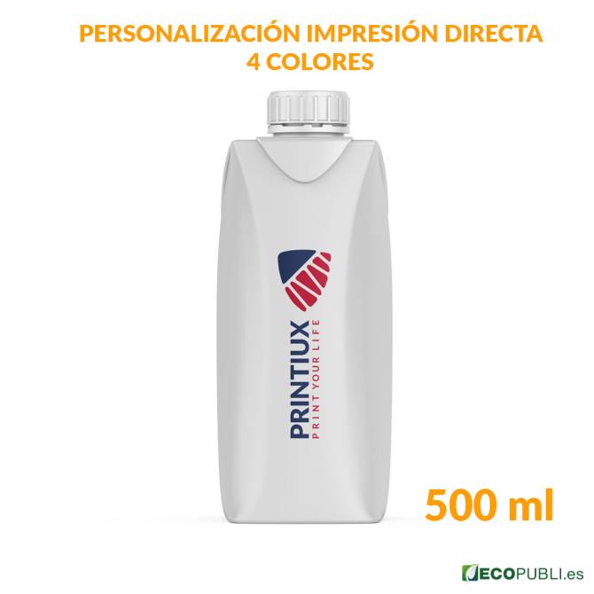 Briks de agua personalizados 500 ml para promociones y eventos corporativos