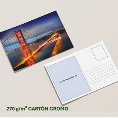 Tarjetas postales A6 en cartón cromo 270 gramos con impresión brillante y resistente