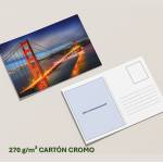 Tarjetas postales A6 en cartón cromo 270 gramos con impresión brillante y resistente