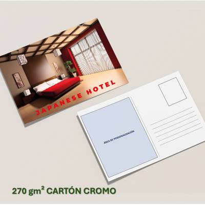 Tarjetas postales A5 en cartón cromo 270 gramos impresas a medida