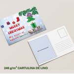 Tarjetas postales de Navidad A6 en cartulina lino 246 g personalizadas