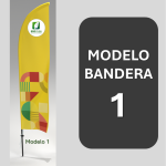 Modelo 1 de la Bandera Premium 450cm de Fibra de Vidrio. Calidad Ecopubli.