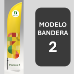 Modelo 2 de la Bandera Premium 450cm de Fibra de Vidrio. Calidad Ecopubli.