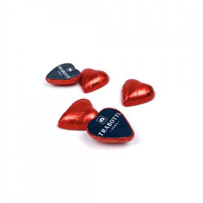 Chocolatina Personalizada Corazón Big Papel Oro Rojo. Ecopubli