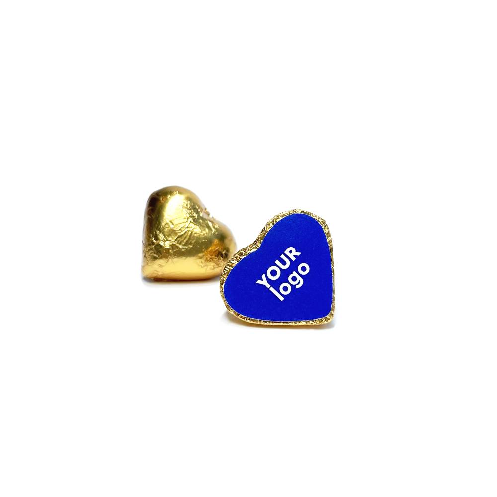 Chocolatinas con forma de corazón con logo 5 g