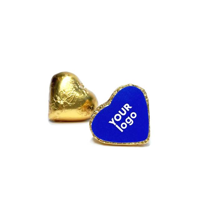 Chocolatinas con forma de corazón con logo 5 g