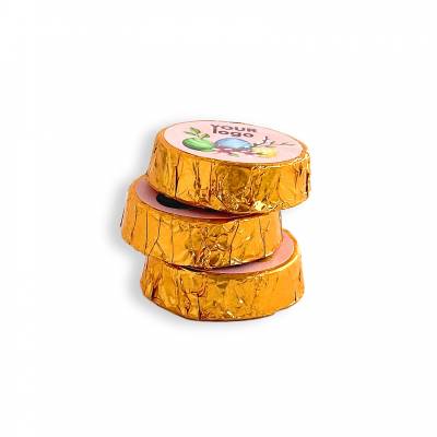 Personalizacion de chocolatinas en papel dorado