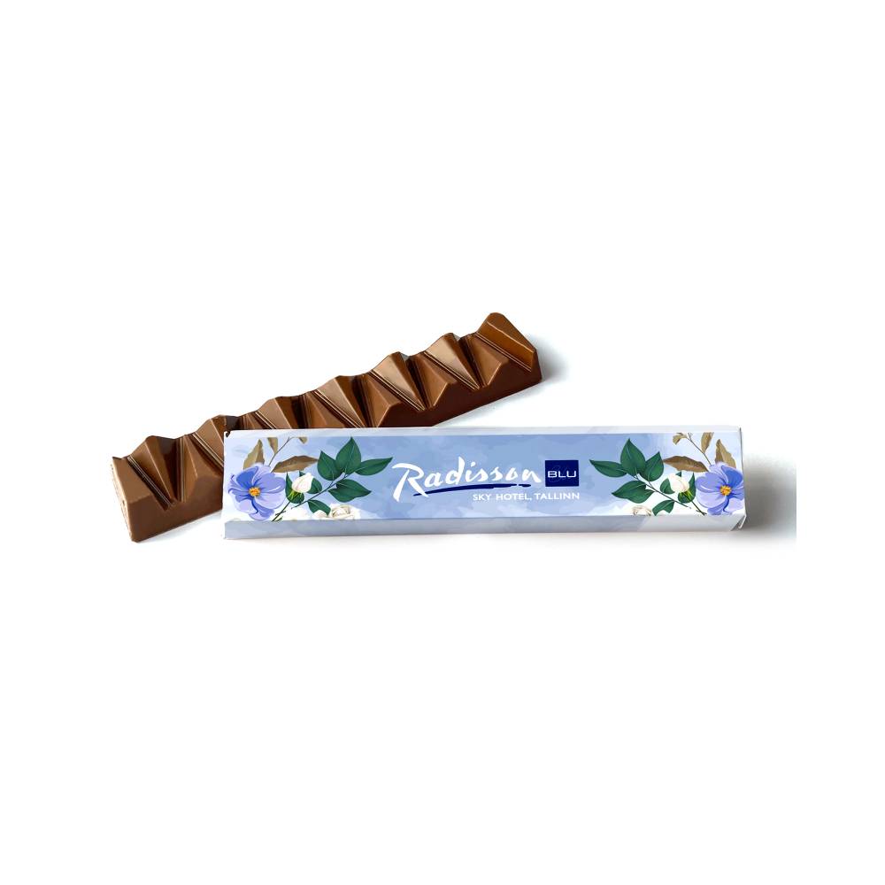 Chocolatina Personalizada Montaña Chocolate Leche. Ecopubli.