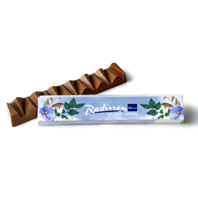 Chocolatina Personalizada Montaña Chocolate Leche. Ecopubli.