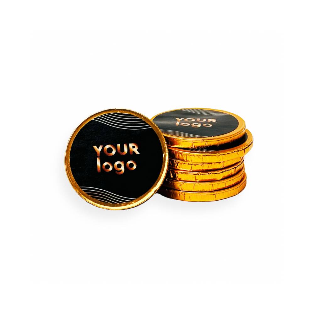 Chocolatina Personalizada Moneda Papel Oro. Ecopubli